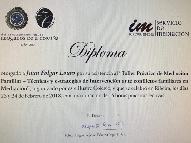 DIPLOMA MEDIACIÓN FAMILIA